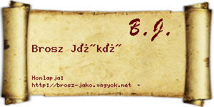 Brosz Jákó névjegykártya